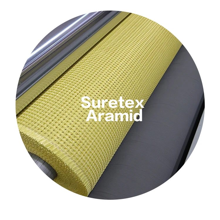 Yellow 1500D 4*4MM Plain Woven Aramid Fiber Mesh Fabric for Industrial Use