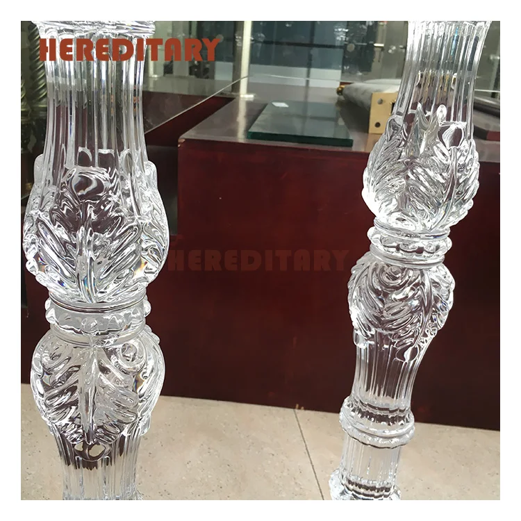 Clear crystal acrylic steel railing and staircase railing cristal glass stair pillar
