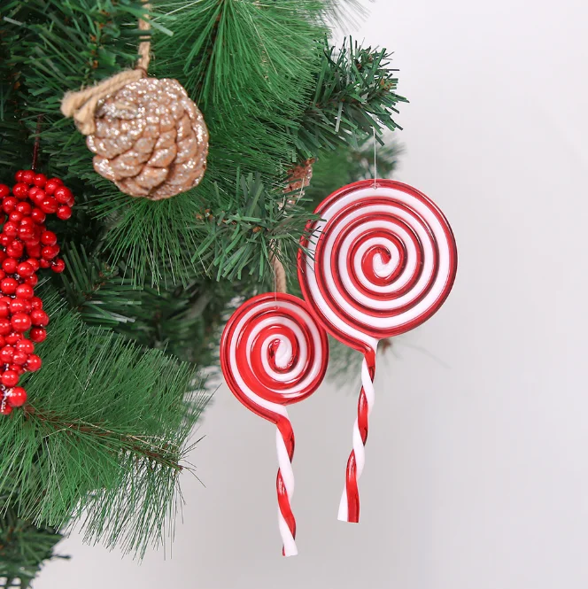 New Christmas lollipop decorations tree red and white candy
