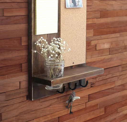 Meeting room classic wooden walls brick home decoration wood 3D wall panel shiplap board