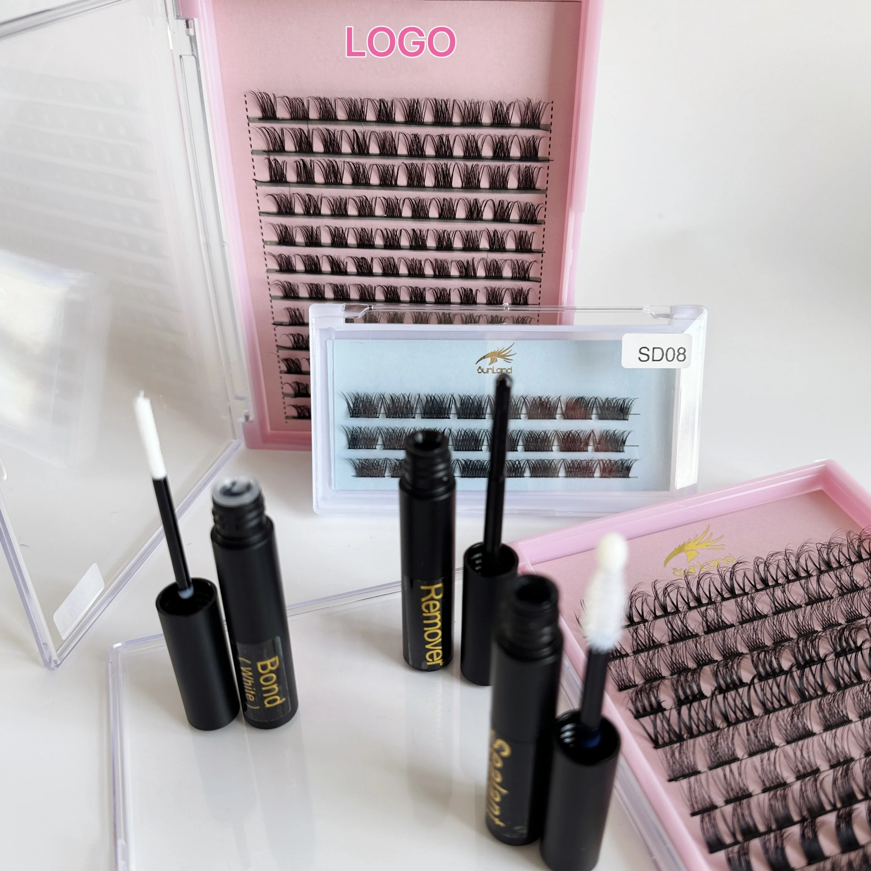 Qingdao Sunland Degradable Eyelashes  Wholesale  Eyelash  extensions glue Private Label Adhesive FOR  cluster lash