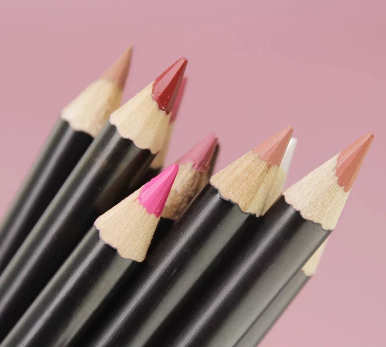 Mini Makeup Cosmetics Private Label Matte Waterproof Wood Lip Pencil Lip Liner