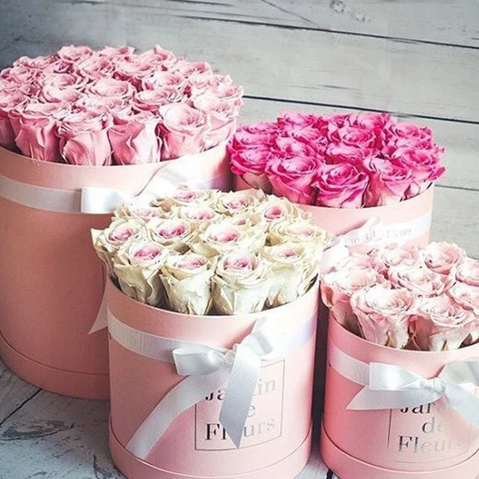
Marble Decorative Pretty Luxury Custom Wedding Velvet Suede Flower Cardboard Pink Packaging Box Gift Rose Box For Flowers 