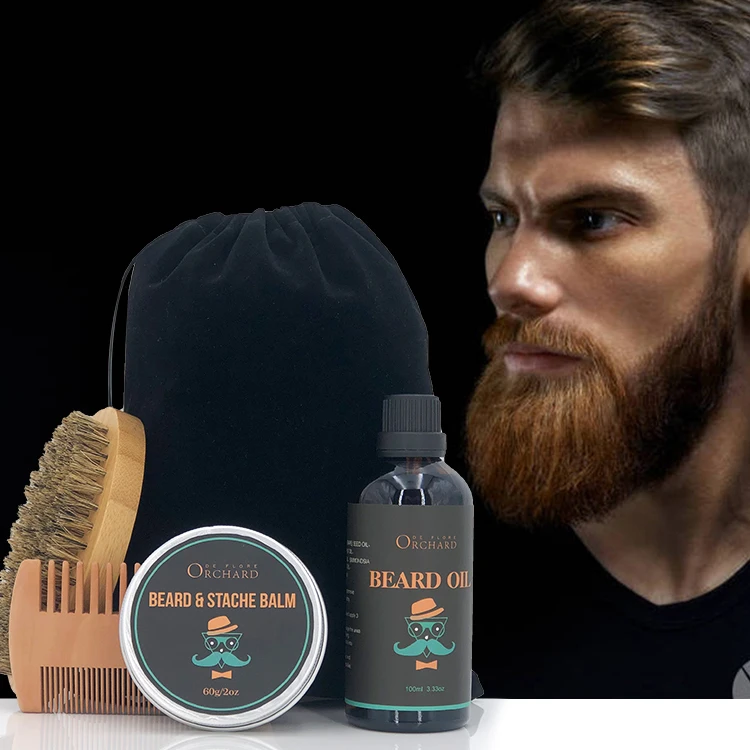 Beard growth oil smooth beard care set organic beard oil for men