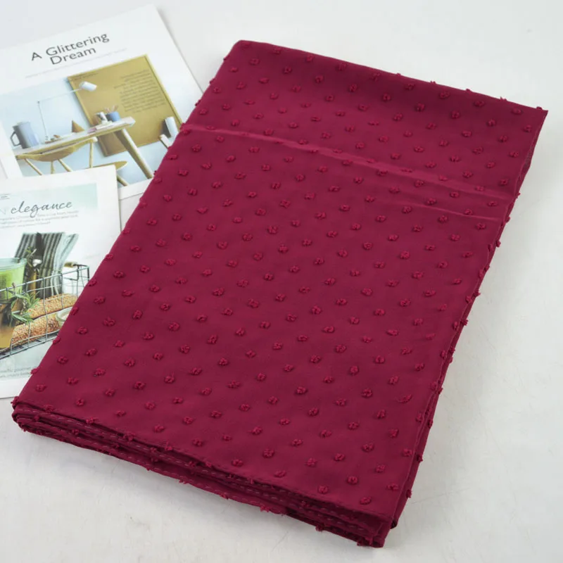 New Plain Pom Pom Chiffon Scarf Muslim Hijab Shawl Soft Ball Bubble Chiffon Head Wraps Wholesale