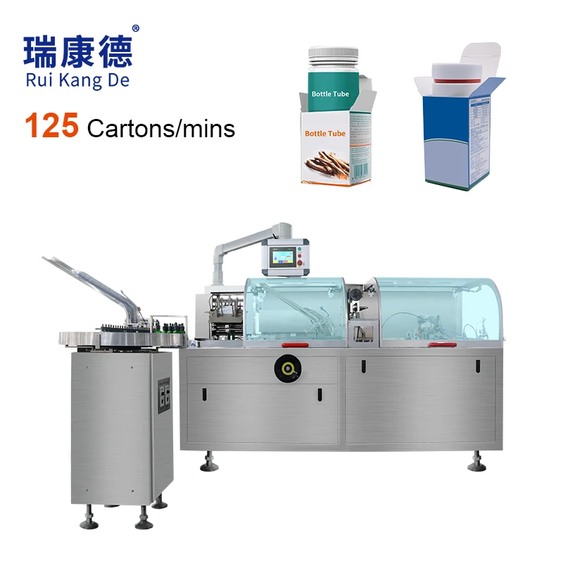 125Carton/min Automatic Pet Round Jars Bottle Carton Packaging Syrup Cartoning Machine
