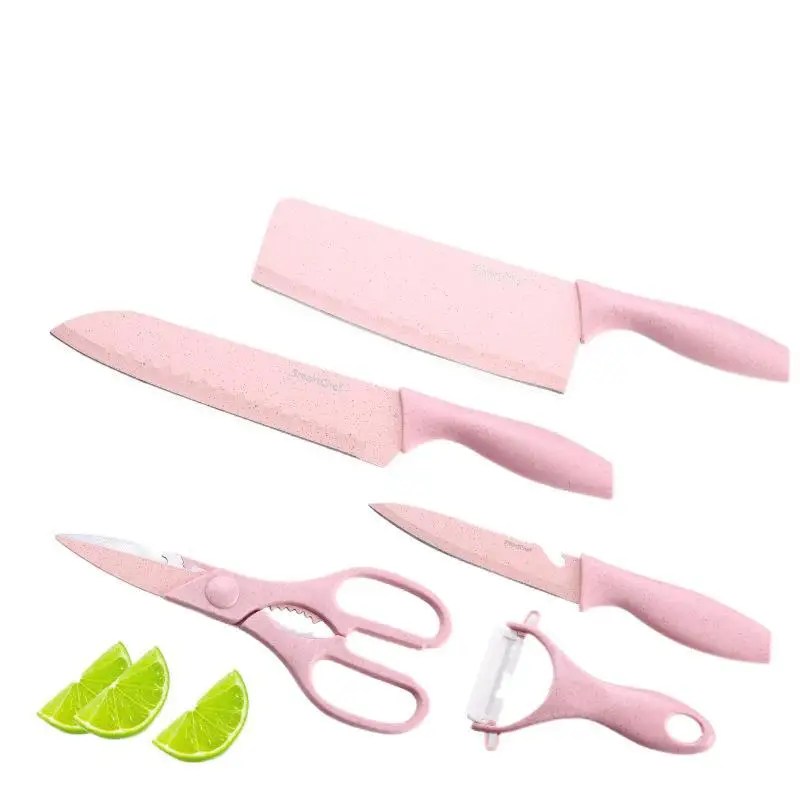
New kitchen stainless steel ceramic kitchen knife baby food supplement wheat straw knife set 