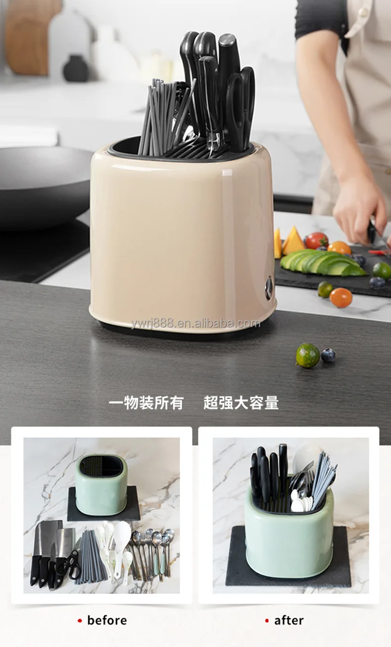 Kitchen knife holder storage rack cutter knife holder Chopsticks spoon drum multi-functional table chopstick