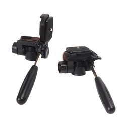 plastic 1/4 and 3/8 screw mount  3-Way Pan and Tilt  video  panoramic fluid tripod  ball head with handle
