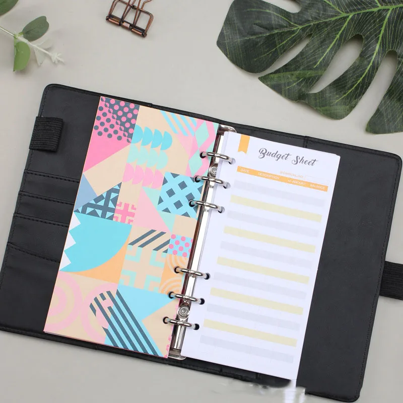 wholesale custom colored paper a6 budget tracker label sheets expense budget sheets stickers for budgeting