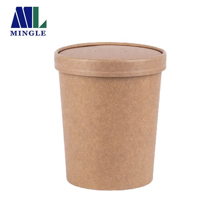 
Disposable Paper Kraft Soup Cup Takeaway Soup Container 