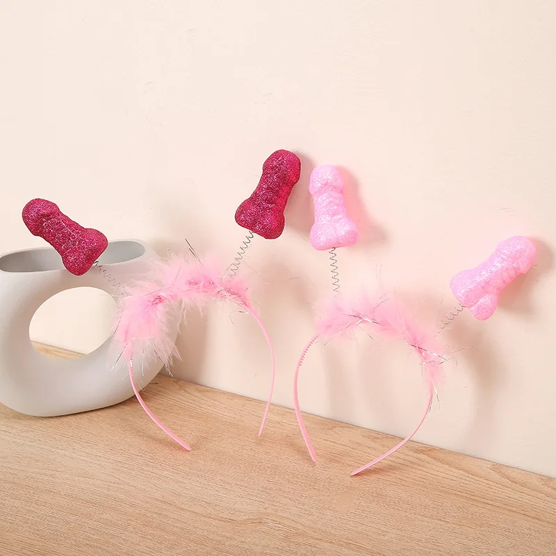 RTS Bachelor Party Funny Headdress Hen Party Hair Hoop Headbands Girls Night Party Pink Willy Headband
