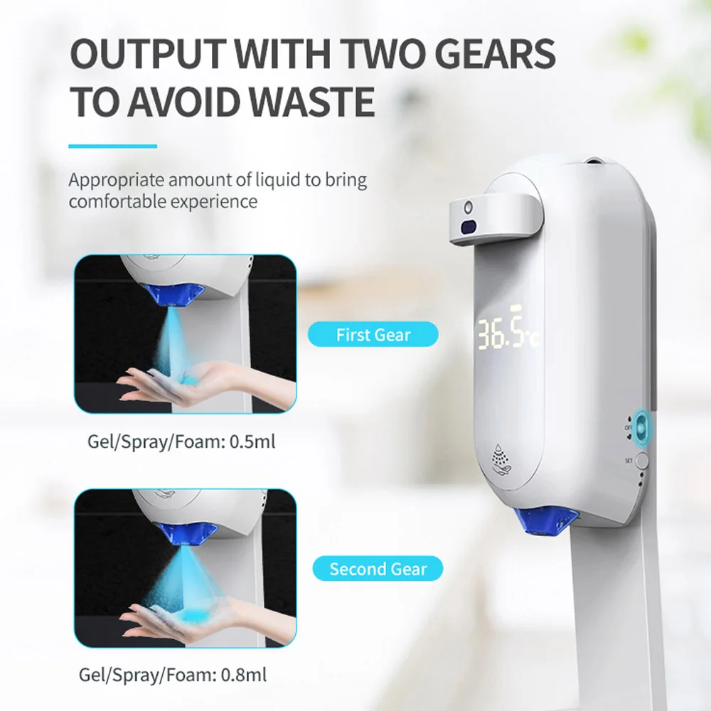  2021 Liquid Soap Dispenser Thermometer 2 in 1 No-Contact Hand Sanitzer For Hospital
