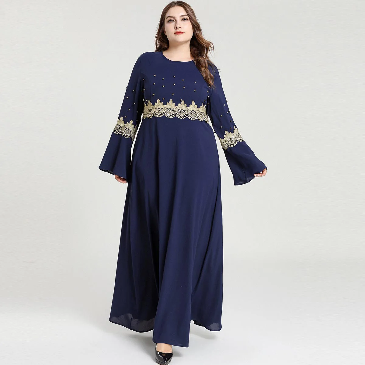 Dubai Embroidered Muslim Kaftan for Women Long Sleeve Abaya Dress Islamic Clothing Girls Arabic Caftan Jalabiya