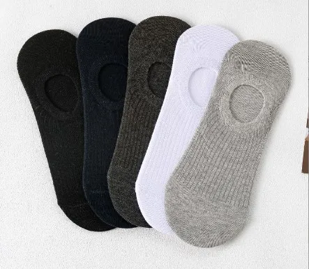 Summer Custom Plain Black White Short Men No Show Socks Cotton Low MOQ Invisible Socks for Men