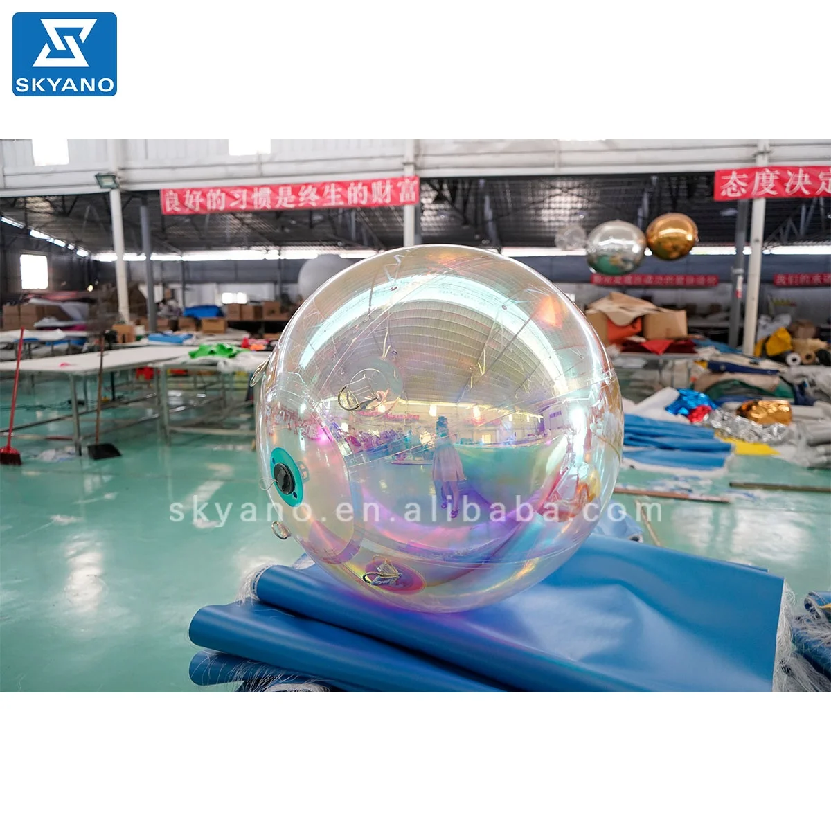 Double layer Iridescent Christmas decoration ball inflatable huang mirror ball