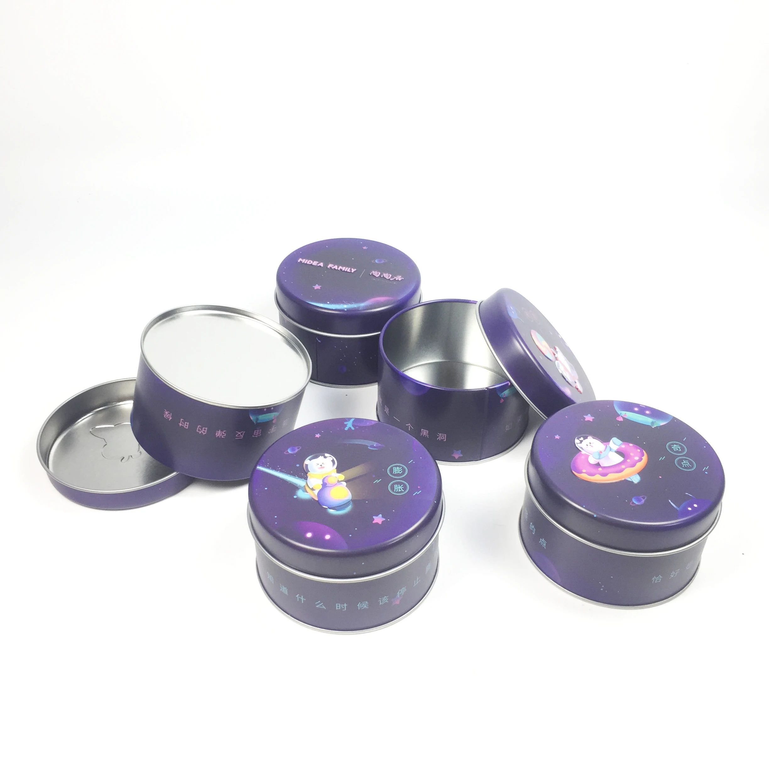 Подгонянная круглая форма красочная мини жестяная коробка для печенья шоколада конфеты торт Железный контейнер пакет