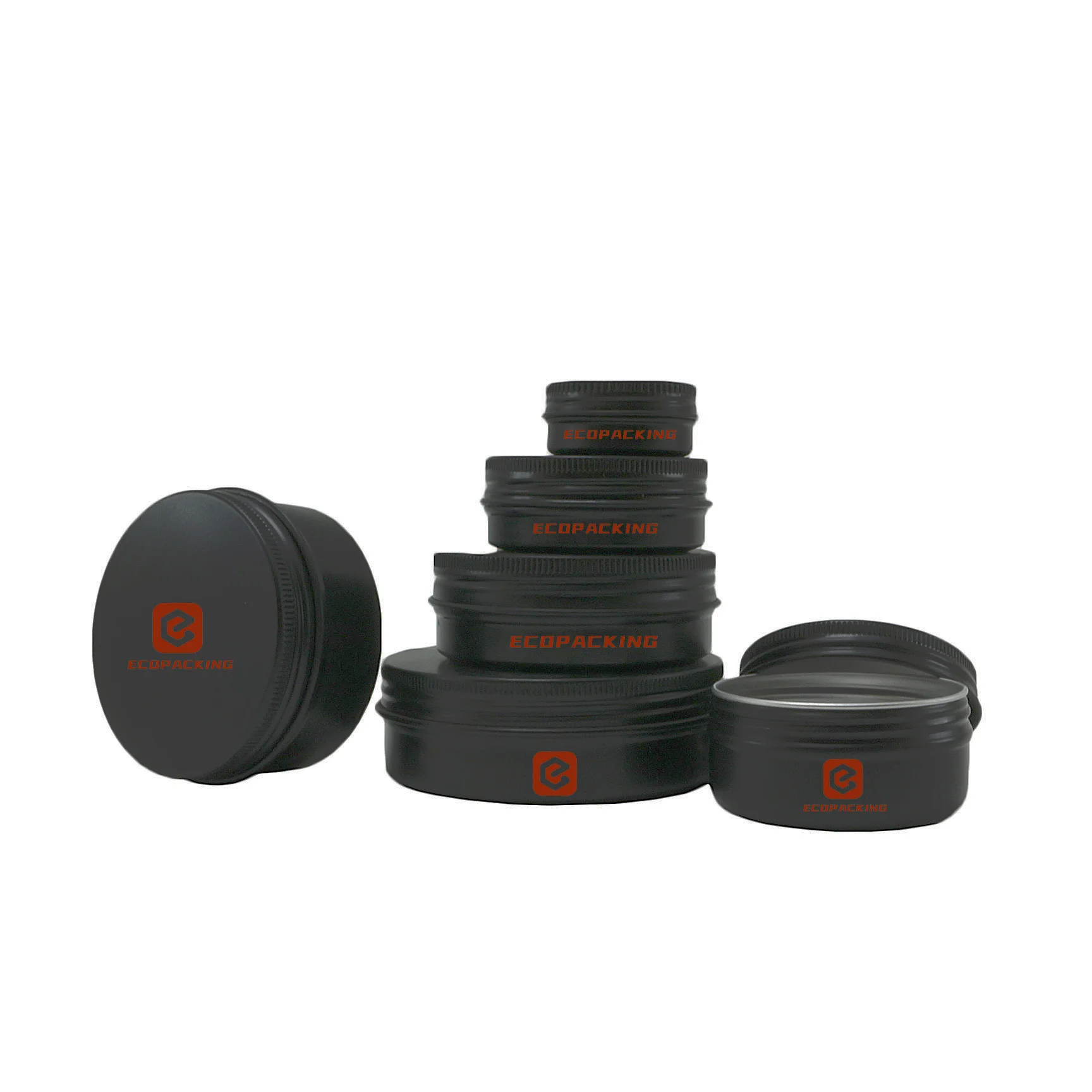 Empty round 5ml 10ml 15ml 30ml 50ml 60ml 80ml 100ml aluminum tin with screw on lid for cosmetic container lip balm container