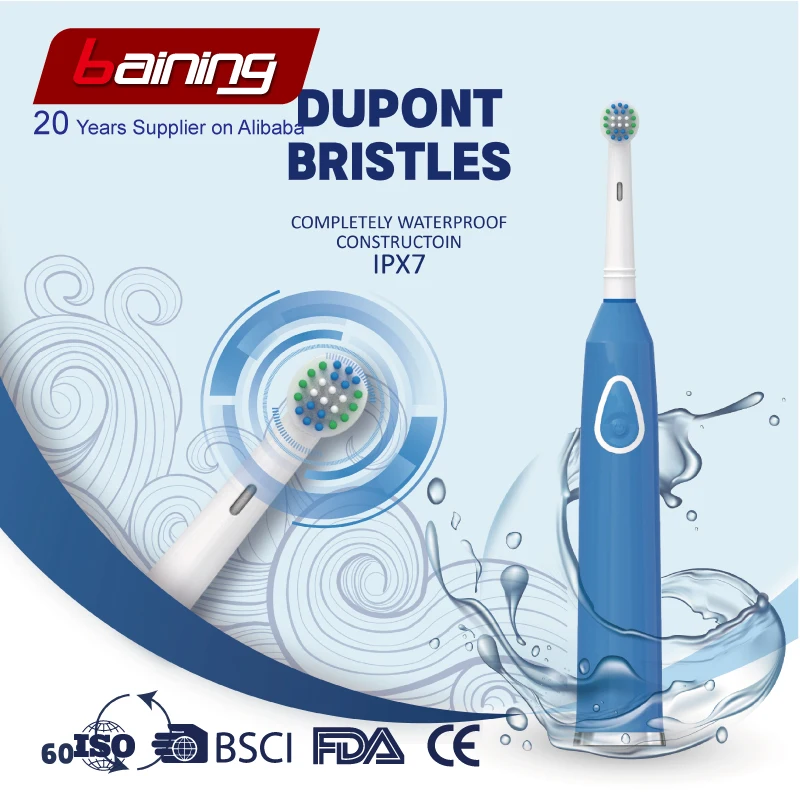 Rechargeable Electric Toothbrush 3 Working Modes Rotating Toothbrush with Replaceable toothbrush head