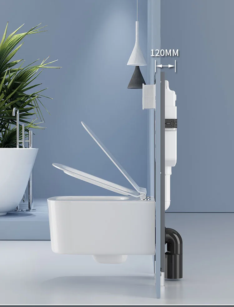 Original Wall-Mounted Japanese WC Modern Design Rimless Ceramic Toilet with Hanging Bowl Cheap Drainer for Commercial Bathroom