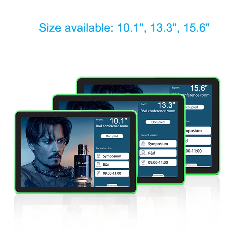 15.6 Inch Wall Mount Touch Screen Display POE Power LED Light Bar Android Tablet PC Booking System Indoor Meeting Airports OEM
