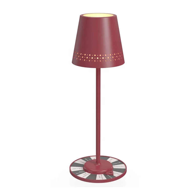 Hollow Lampshade Drinking Game Roulette Table Lamp RGB Rechargeable Battery Bar Light Gambling Wheel Base
