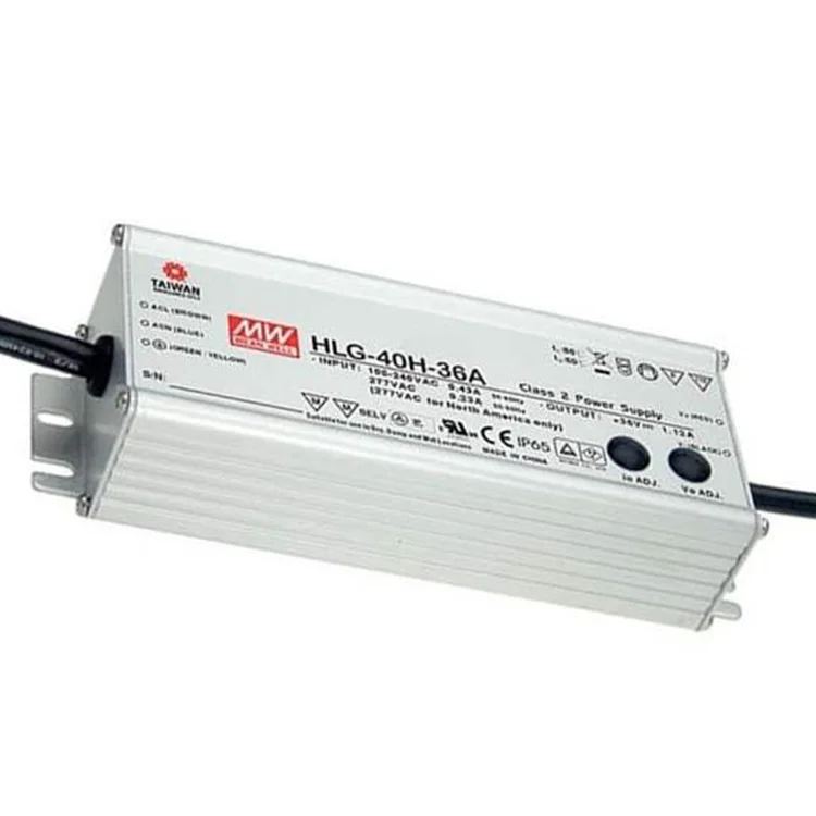 HLG-40H/60H/80H/100H/120H AC DC 12/15/20/24/30/36/42/48/54V Meanwell Led Driver For Square/LED/Grow Lighting