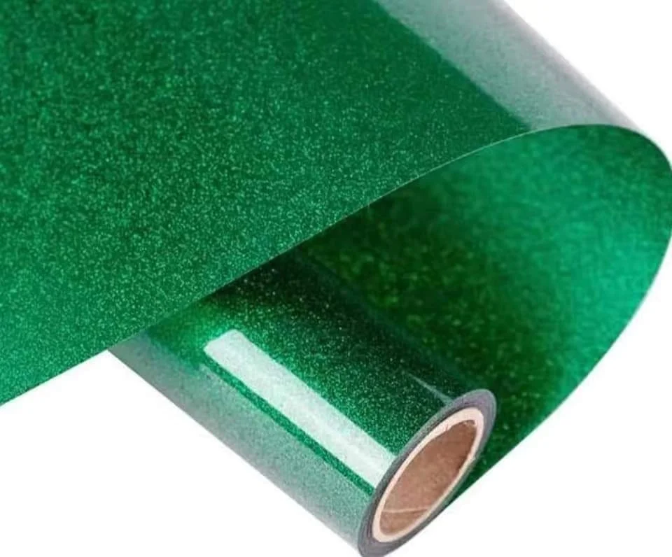 Korean Glitter Heat Transfer Vinyl Roll Glitter HTV Easy Weed And Peel For Clothing