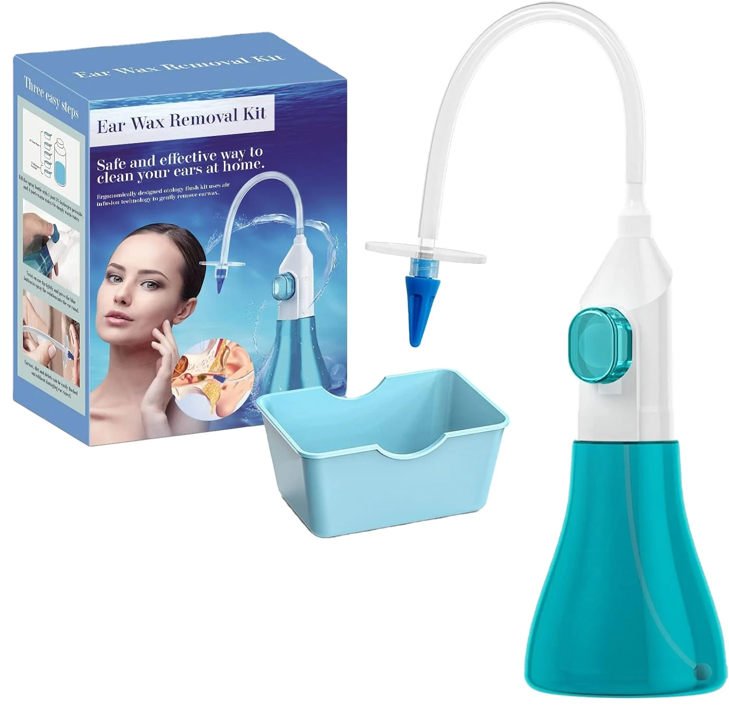 Booming 2024 Manual Ear Wax Removal Kit Ear Irrigation Flushing System Ear Washing Cleaning Punch Tool