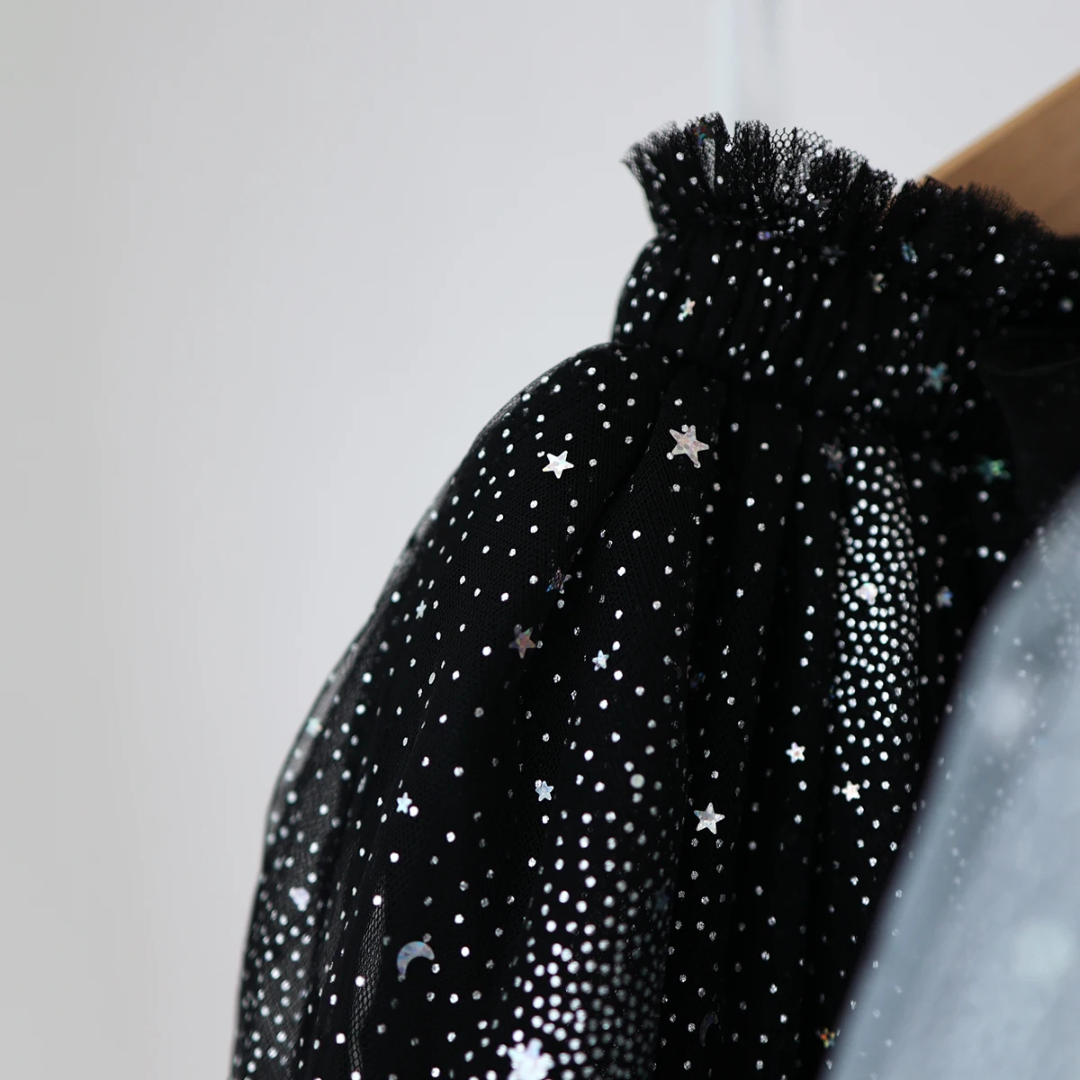 Kids Sequins Star Tutu Children Ruffle Skirt Lining Cotton Kids Tulle Pleated Bow Skirts for Girls Tutu Toddler Black Tutu Skirt