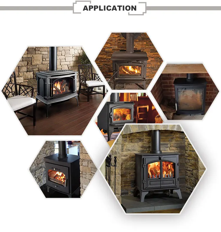Germany Indoor Cast Iron Wood Burning Fireplaces Red Boiler Stove Glass