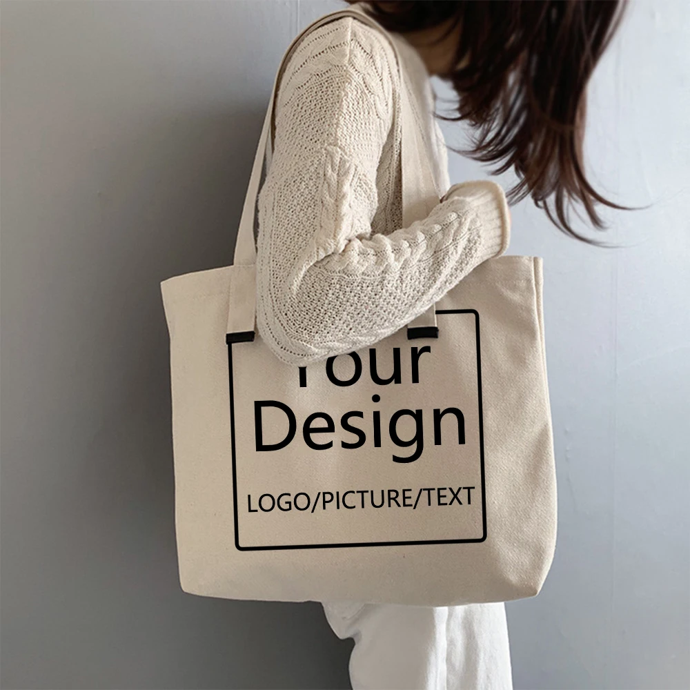 Customize Cheap Grocery Reusable Shopper Shopping Black Cloth Canvas Bag Cotton Tote Bag