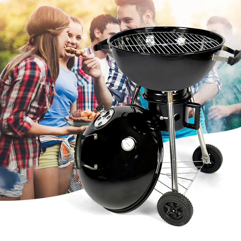 Chinese factory Outdoor enamel  Apple 18 Inch barbecue Picnic kettle folding gas grill for sale