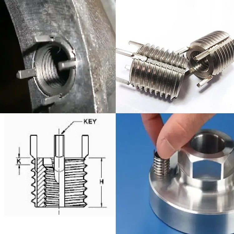 External Threaded Inserts M12 M14 Stainless Steel Key-Locking Thread Inserts for repairing thread