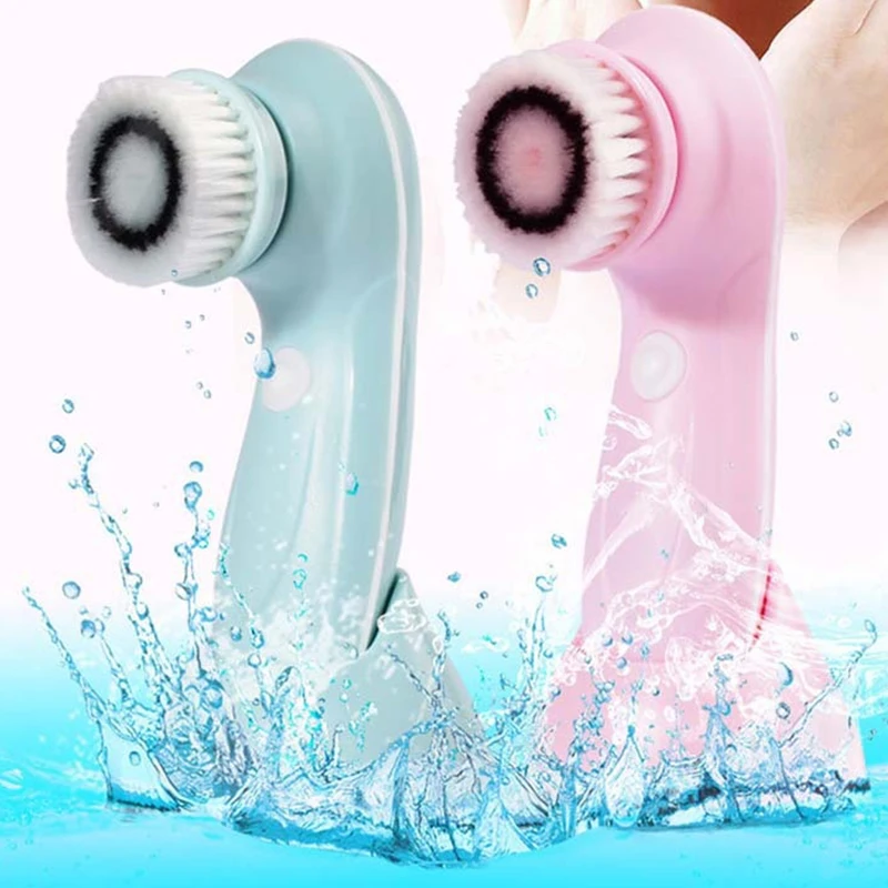 Low Price 360 Degrees Spin Brush Electric Facial Brush Cleaner 3 in 1 with Make Up Head Face Washing Brush