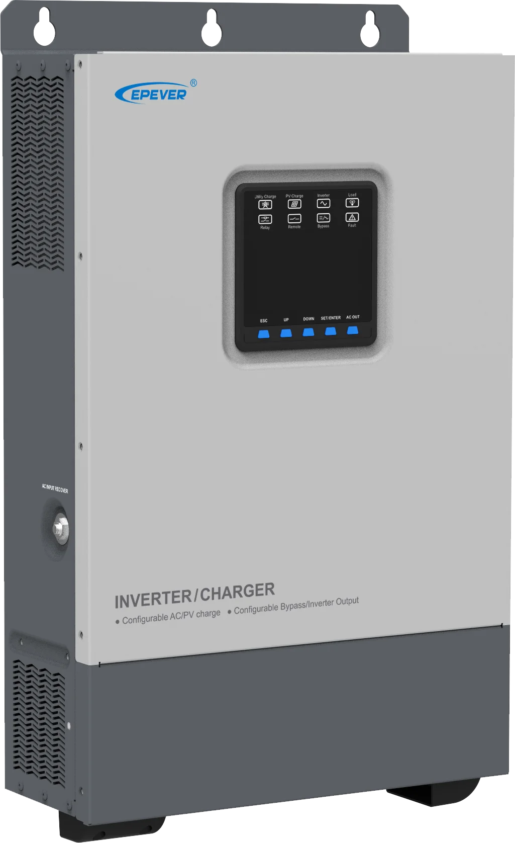 UP-HI series EPEVER 2KW 3KW solar hybrid inverter with mppt solar charge controller and grid charger 24VDC,48VDC to 110/120V