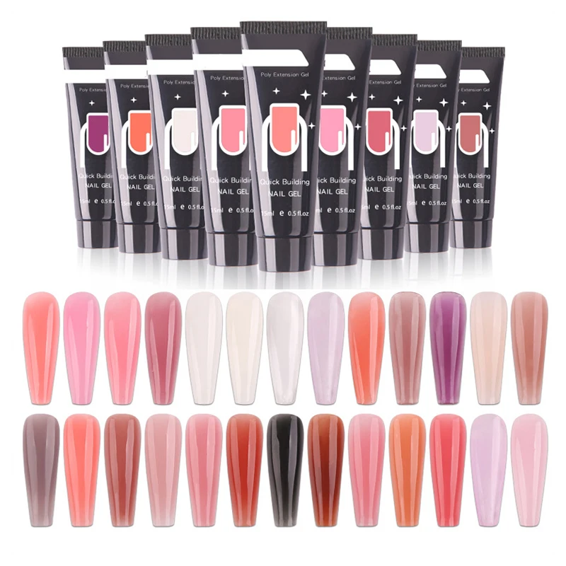 15g Nail Art French Nails Glitter Camouflage Color Acryl Gel Quick Extension Construction Acrylic Polygeling Polish