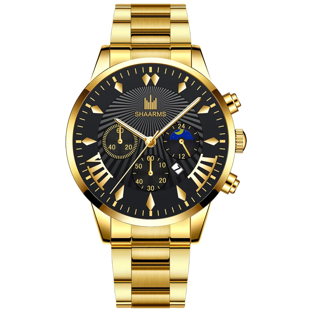 
Minimalist Men Three Eye Six Stitches Stainless Steel Watch Band Bracelet Business Men Watch Jewelry Quartz Watches For Men 