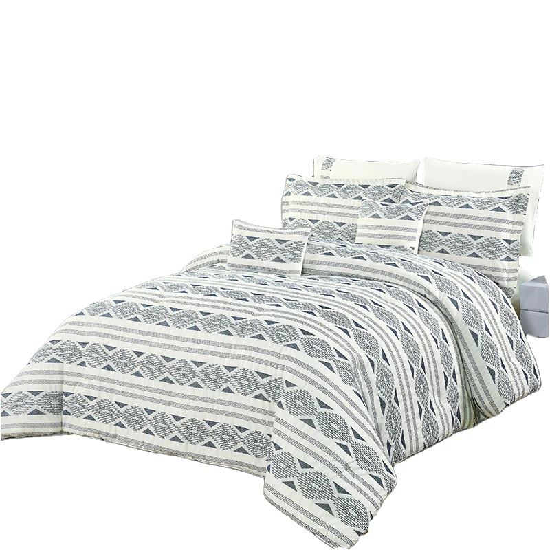 Новый жаккардовый дизайн, современный полиэстер, 4 предмета, простыня, пододеяльник, королевский комплект
