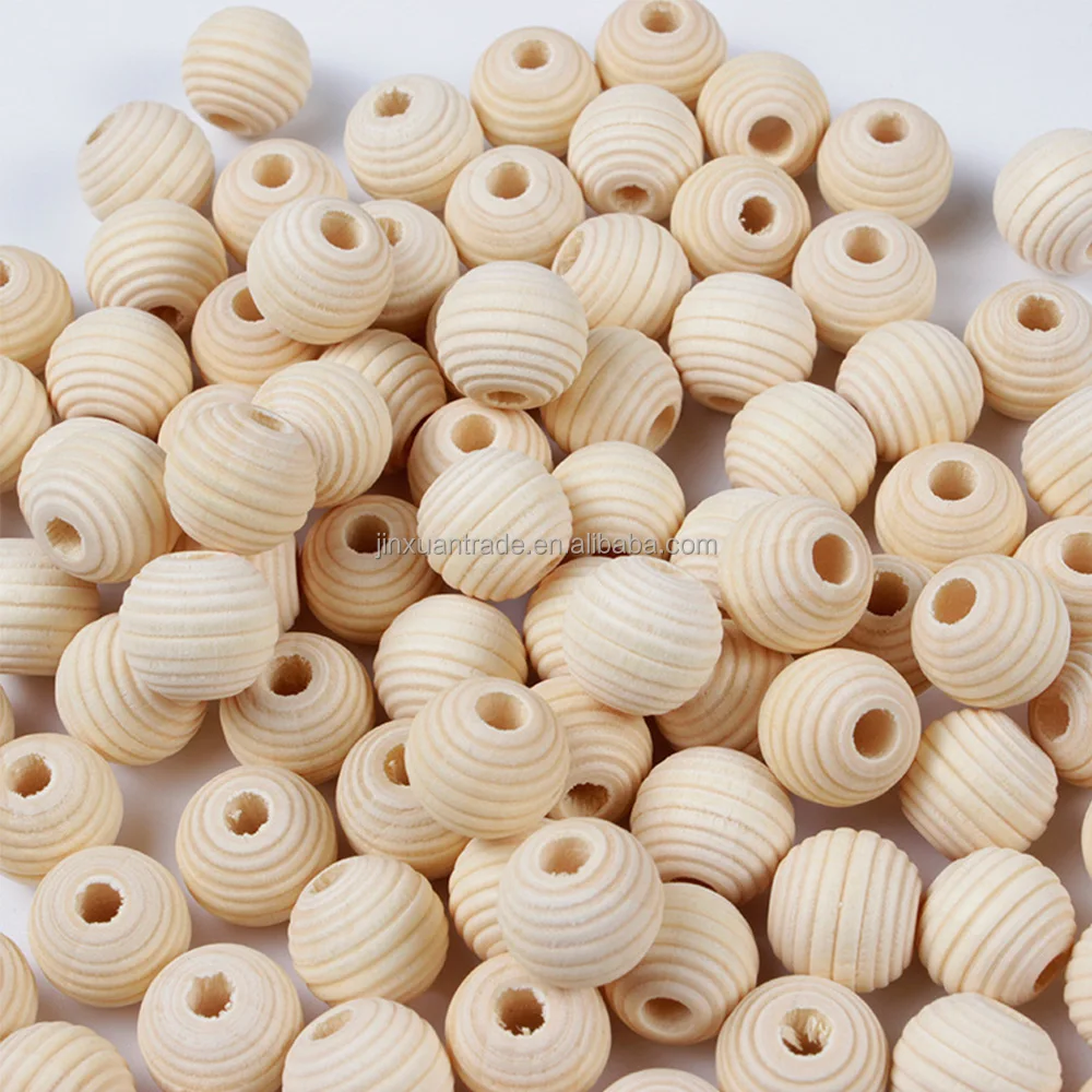 Wholesale Unfinished Wooden Beads Spiral Round Wood Beads WOODEN  BEEHIVE BEADS