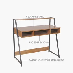 Home Wooden Panel Laptop Computer Office Table Desk Furniture Modern Office Desks With Steel Legs