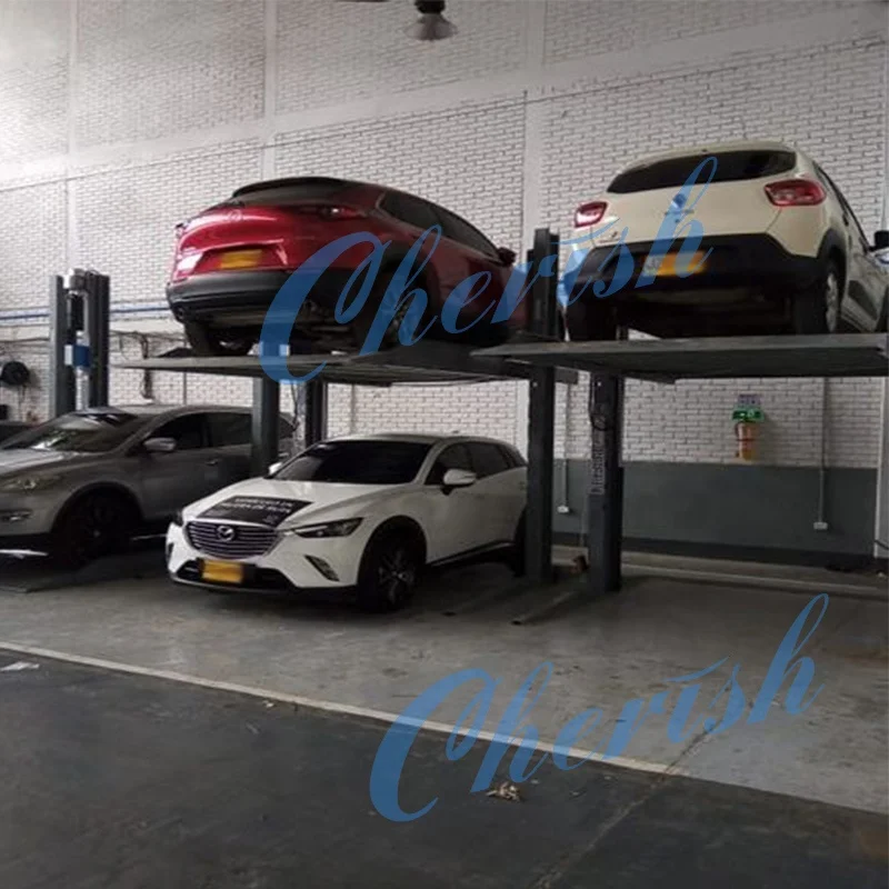2 post hydraulic parking system double stacker vertical car parking lift