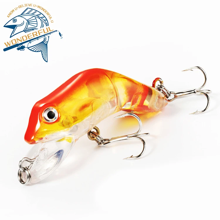 Factory New Artificial 3D Eyes Bend Body Hard PVC Plastic Frog Minnow