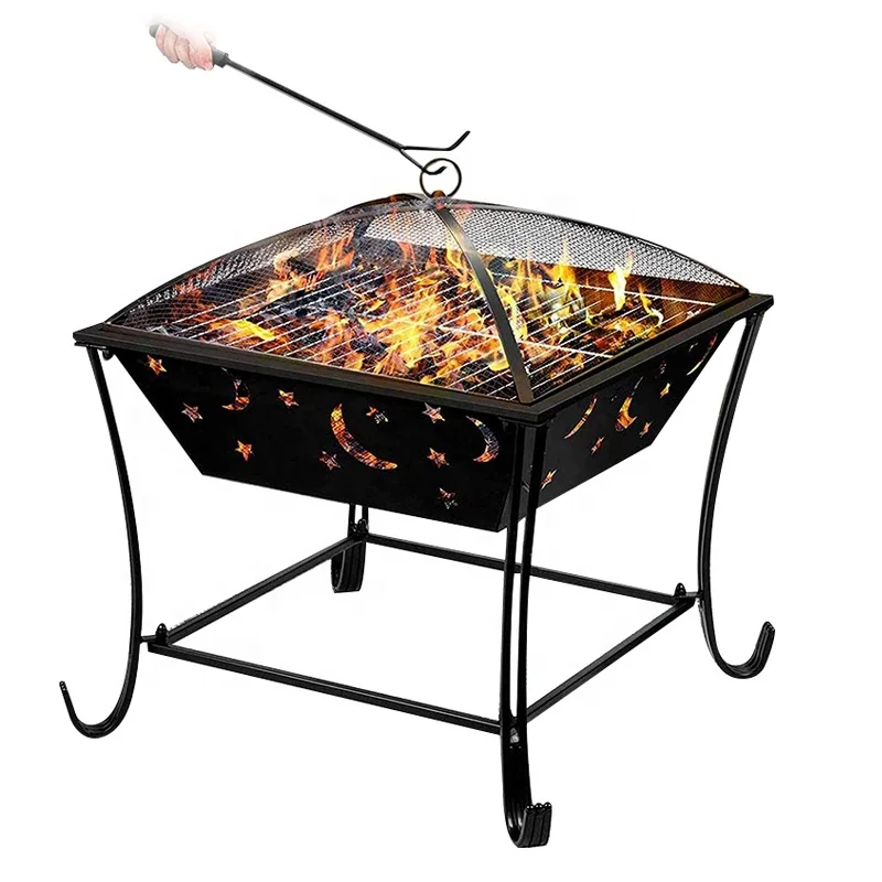 Outdoor Backyard/Garden Patio Wood Burning Fire Bowl Round Barbecue Warming Metal Steel Fire Pit