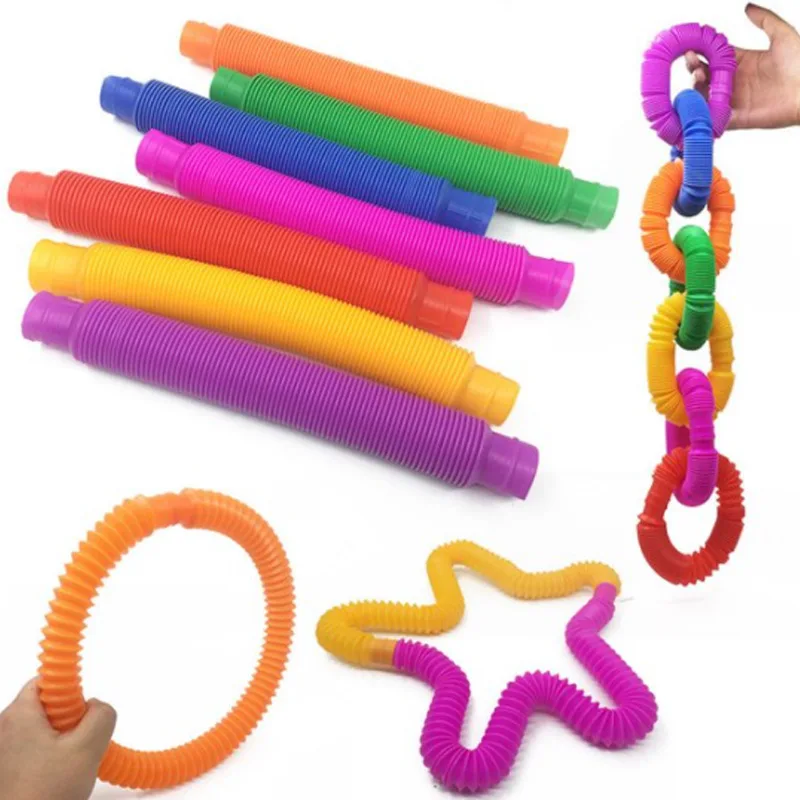 Colorful Plastic Mini Pops Tubes Coil  Toys for Kids and  Sensory Toys for Autistic ADHD - Occupational Therapy Toys