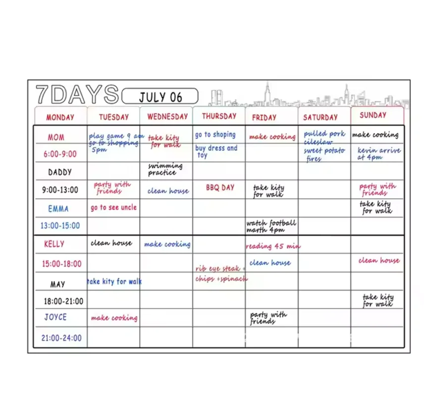 Planner Monthly Weekly Calendar Message Notepad Soft Magnetic Whiteboard