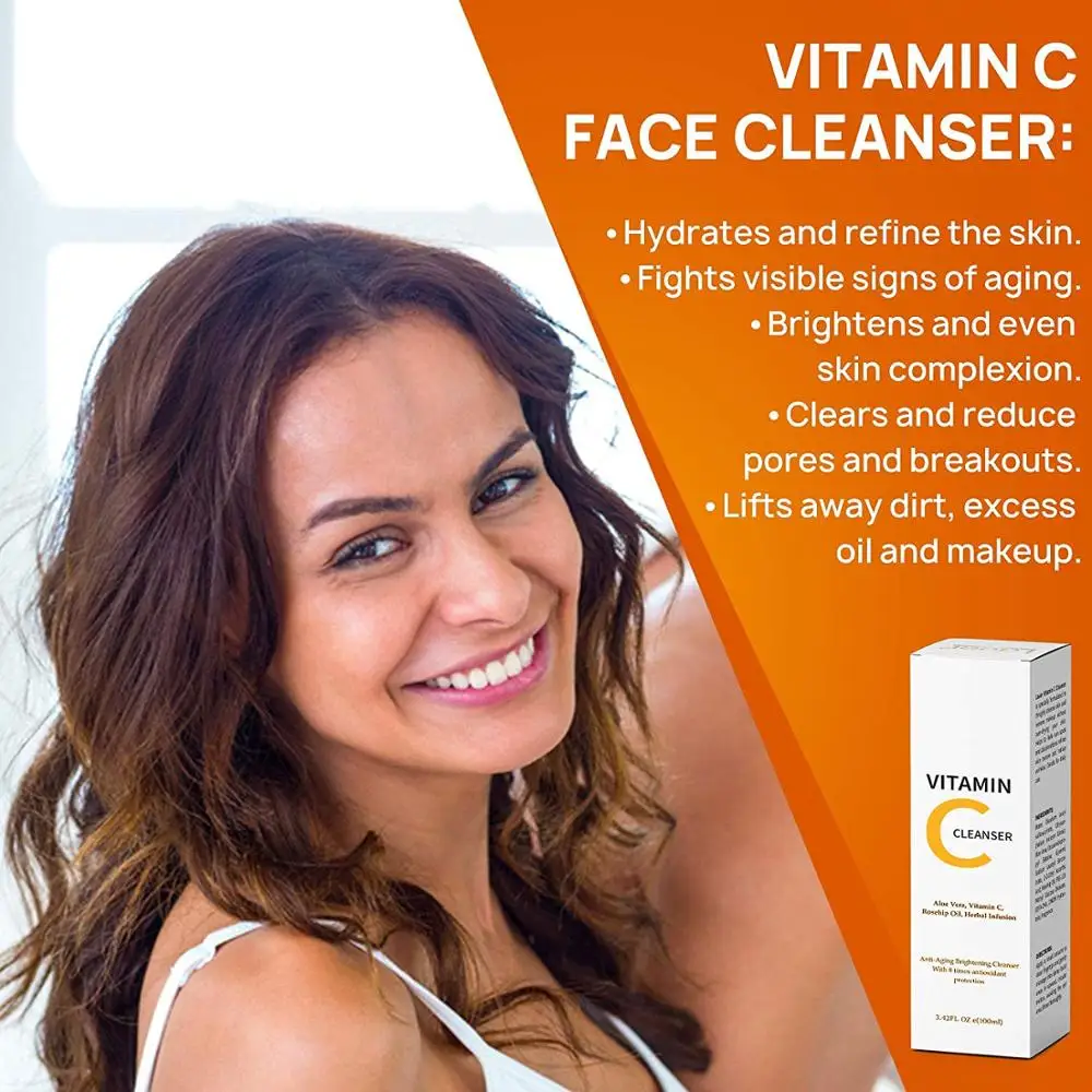 Oem Aloe Vera Extract Vitamin C Face Cleanser Brightening Wrinkle Reducing Face Wash