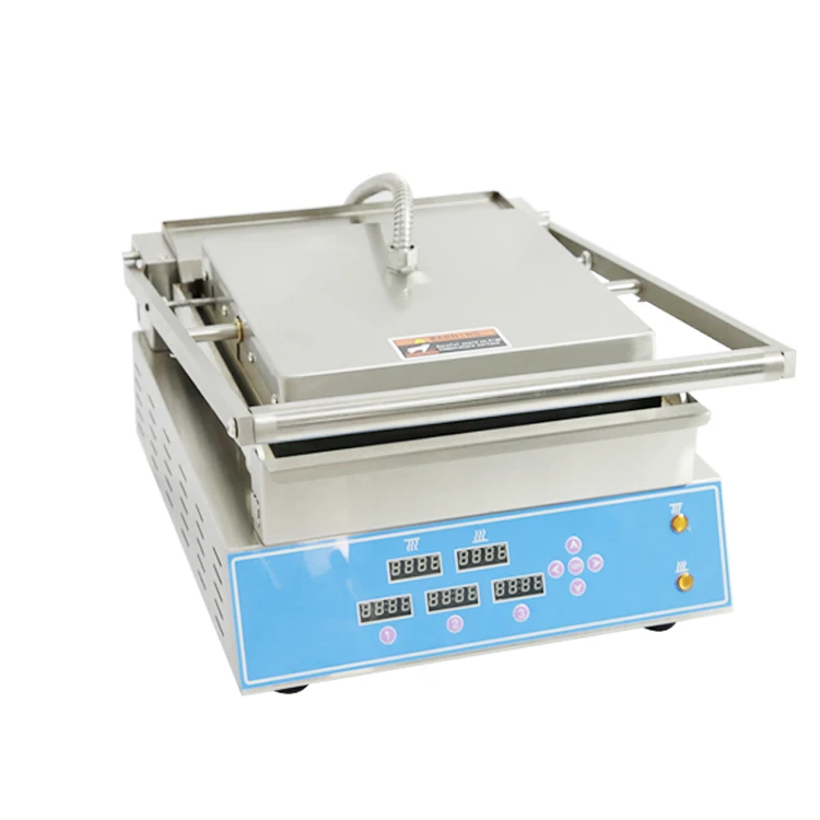 Stainless Steel Cover Electric Automatic Portable Digital Bread Toaster Tortilla Panini Contact Press Grill Cooker Machine