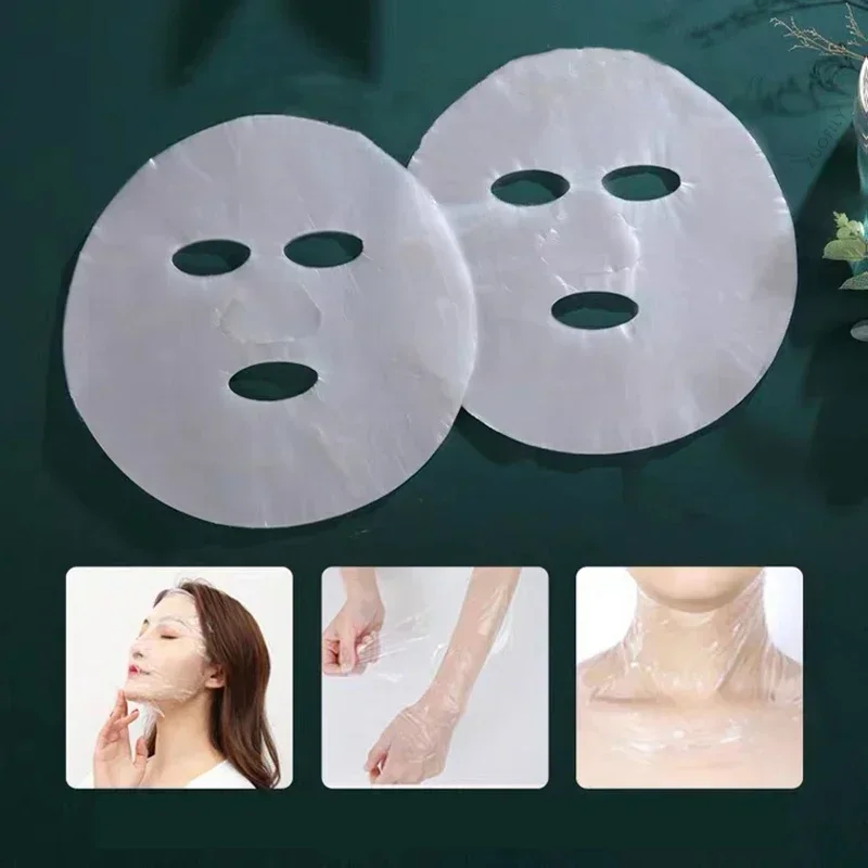 100pcs Plastic Face Film Wrapper Disposable Transparent Masks