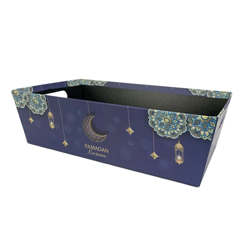 Custom Eid ramadan kareem cardboard paper tray hamper breakfast packaging gift boxes